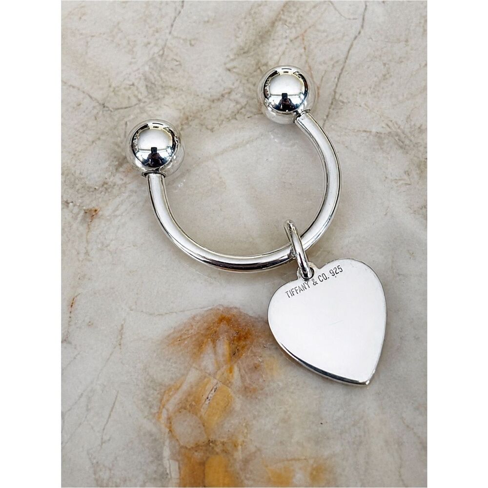 Authentic Tiffany & Co. 925 Sterling Silver Heart Tag Keychain